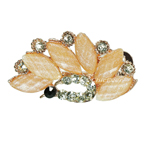Haarspange Pfau Metall Strass lachsrosa silber gold 5159f Haarspange Pfau Metall Strass lachsrosa silber gold 5159f